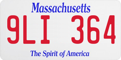MA license plate 9LI364
