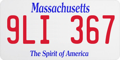 MA license plate 9LI367