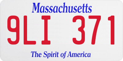 MA license plate 9LI371
