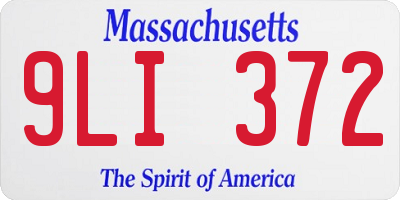 MA license plate 9LI372