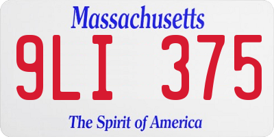 MA license plate 9LI375