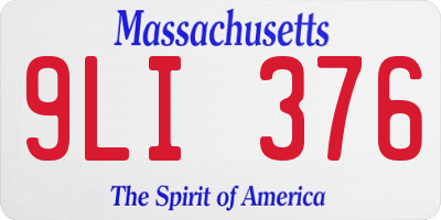 MA license plate 9LI376
