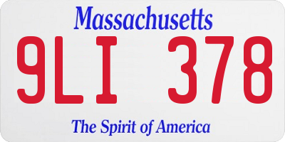 MA license plate 9LI378