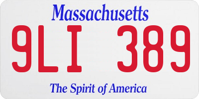 MA license plate 9LI389