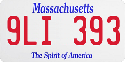 MA license plate 9LI393