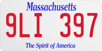 MA license plate 9LI397
