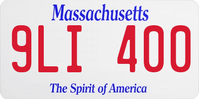 MA license plate 9LI400