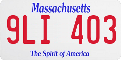 MA license plate 9LI403