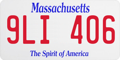 MA license plate 9LI406
