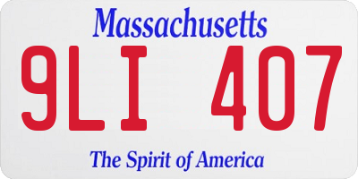 MA license plate 9LI407