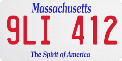 MA license plate 9LI412