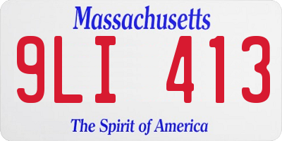 MA license plate 9LI413