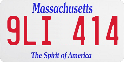 MA license plate 9LI414