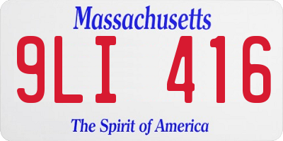MA license plate 9LI416