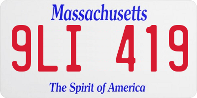 MA license plate 9LI419