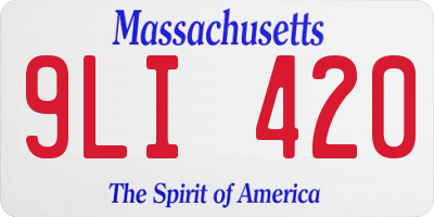 MA license plate 9LI420