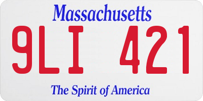 MA license plate 9LI421