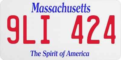 MA license plate 9LI424