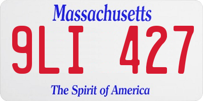MA license plate 9LI427