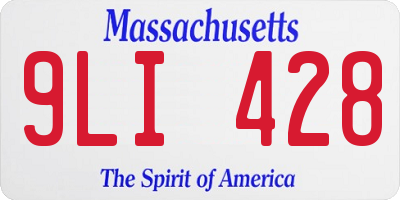 MA license plate 9LI428