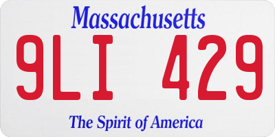 MA license plate 9LI429