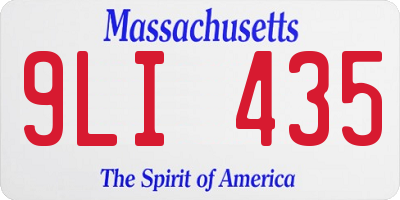 MA license plate 9LI435