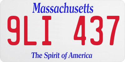 MA license plate 9LI437