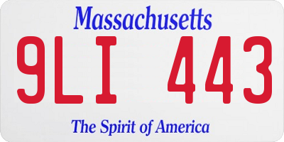 MA license plate 9LI443