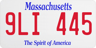 MA license plate 9LI445
