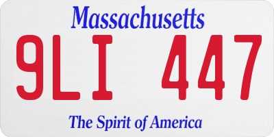 MA license plate 9LI447