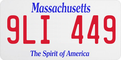 MA license plate 9LI449
