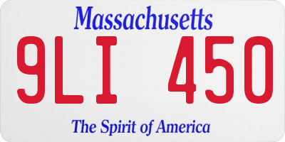 MA license plate 9LI450