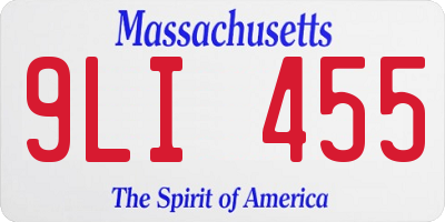MA license plate 9LI455