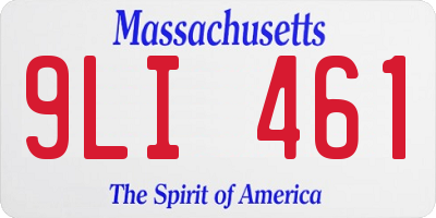 MA license plate 9LI461