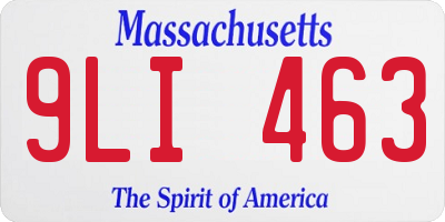 MA license plate 9LI463