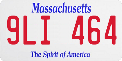 MA license plate 9LI464