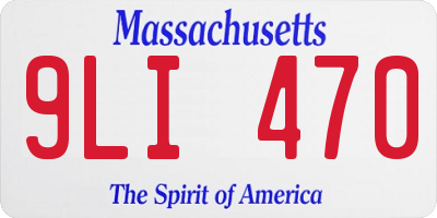 MA license plate 9LI470