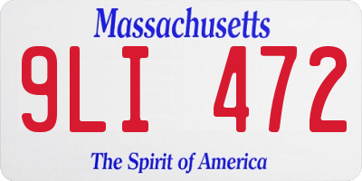 MA license plate 9LI472