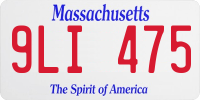 MA license plate 9LI475