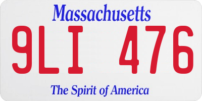 MA license plate 9LI476