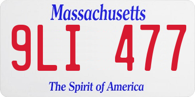 MA license plate 9LI477
