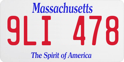 MA license plate 9LI478