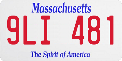 MA license plate 9LI481