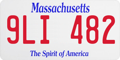 MA license plate 9LI482