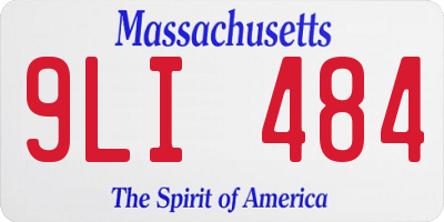 MA license plate 9LI484