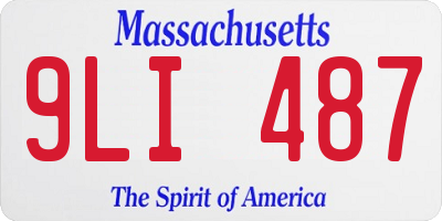 MA license plate 9LI487