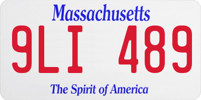 MA license plate 9LI489