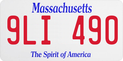 MA license plate 9LI490