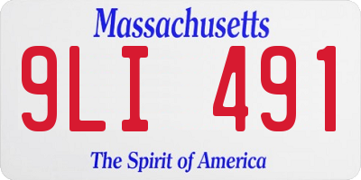 MA license plate 9LI491