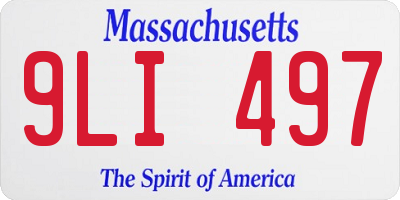 MA license plate 9LI497